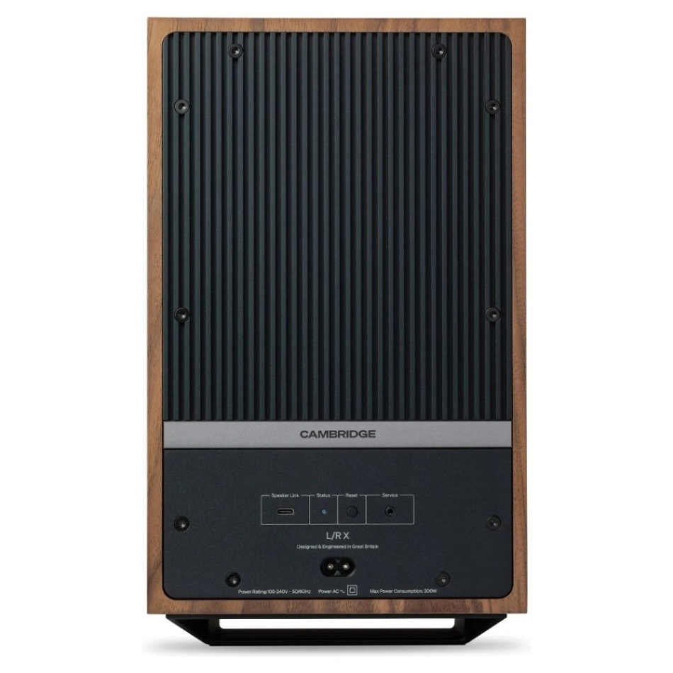 Cambridge Audio L/R X aktiva stereohögtalare med nätverk & HDMI eARC, valnöt par