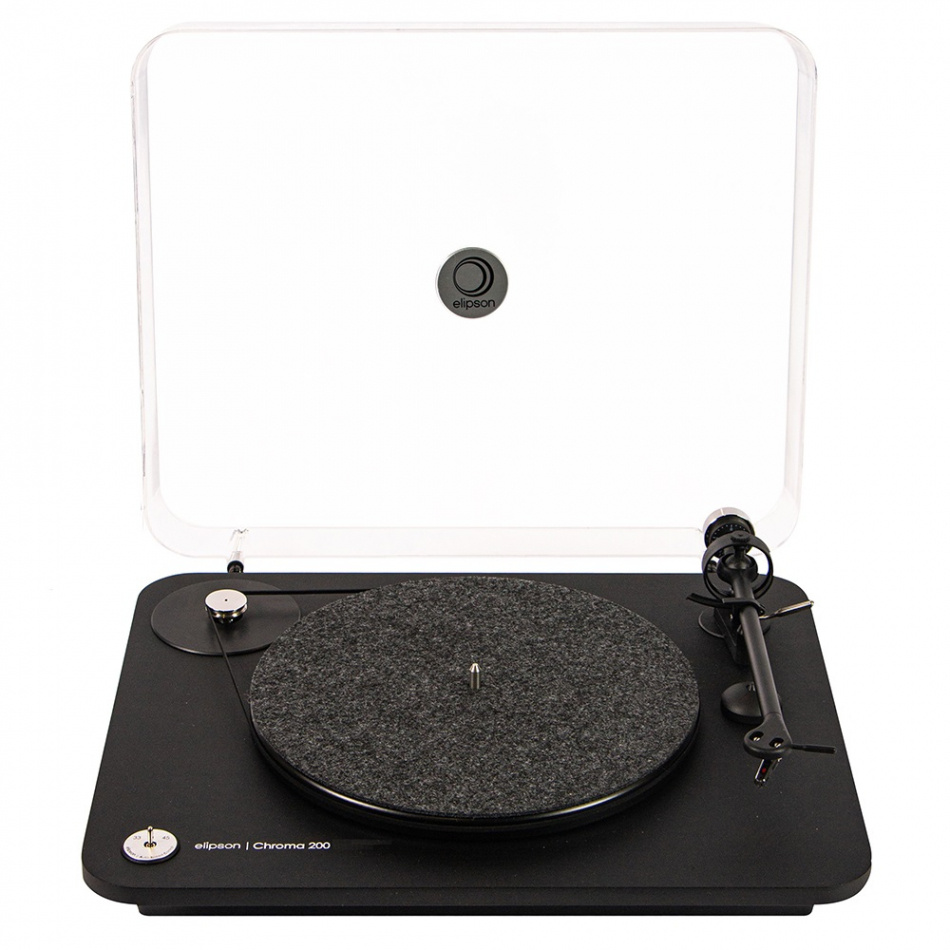 Elipson Chroma 200 vinylspelare med Ortofon OM10-pickup, svart