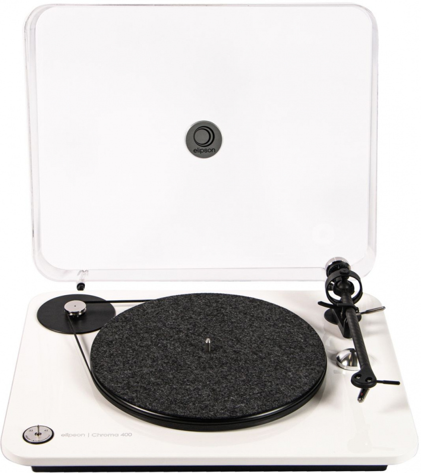 Elipson Chroma 400 vinylspelare med Ortofon OM10, pianovit