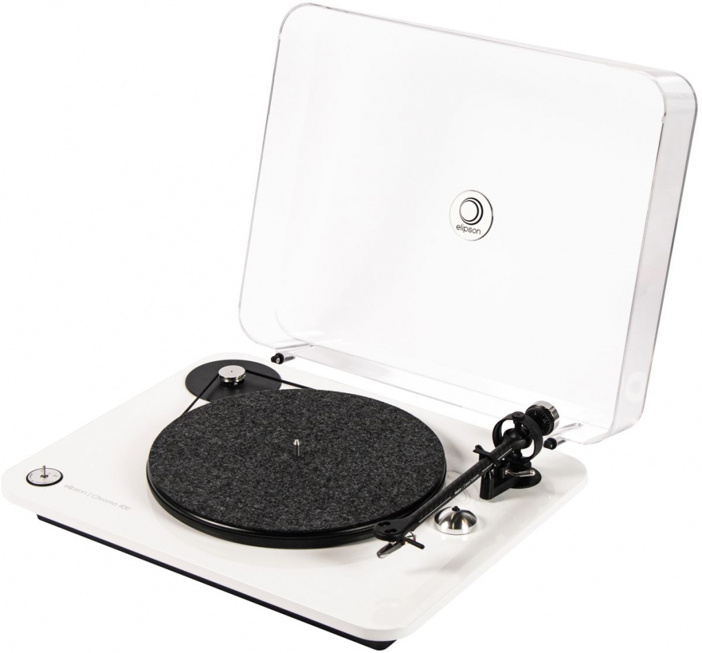 Elipson Chroma 400 vinylspelare med Ortofon OM10, pianovit