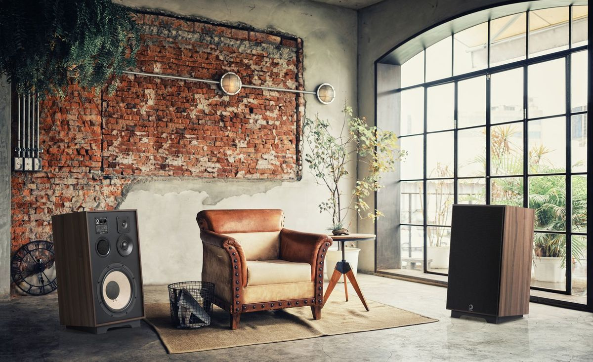 Elipson Heritage XLS15 Vintage-inspirerade golvhögtalare par, valnöt