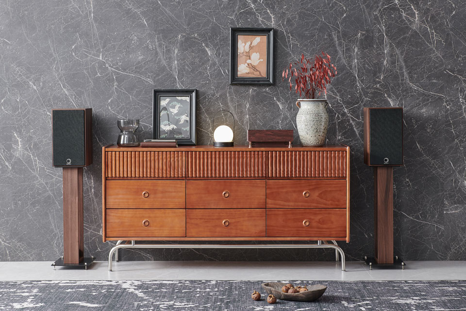 Elipson Heritage XLS7 Vintage-inspirerade stativhögtalare par, valnöt