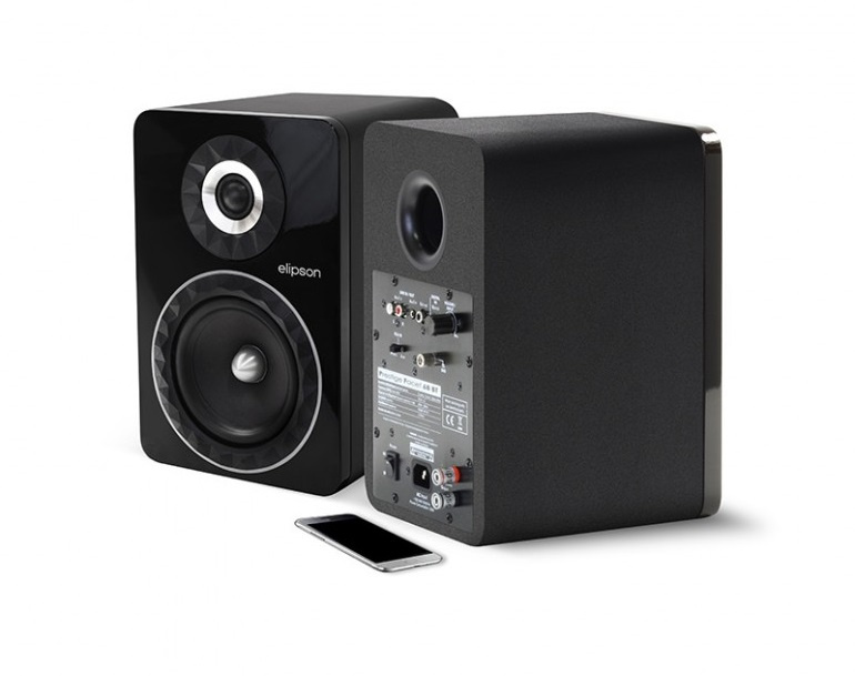 Elipson Prestige Facet 6B BT aktiva högtalare med Bluetooth & DAC, svart par