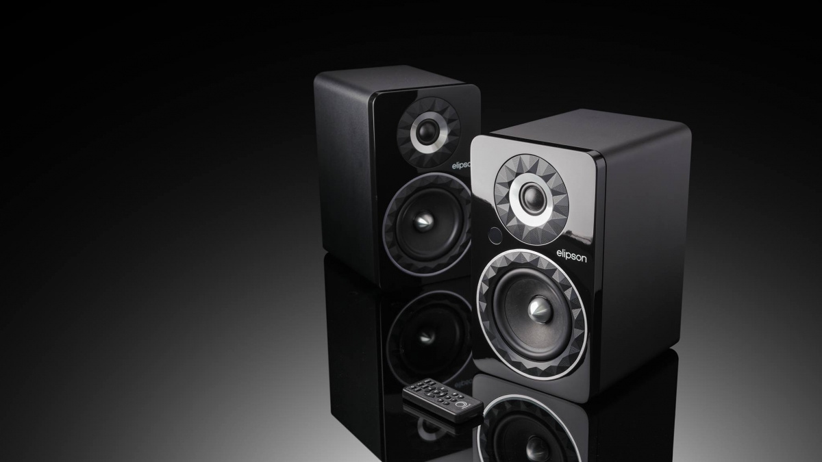 Elipson Prestige Facet 6B BT aktiva högtalare med Bluetooth & DAC, svart par
