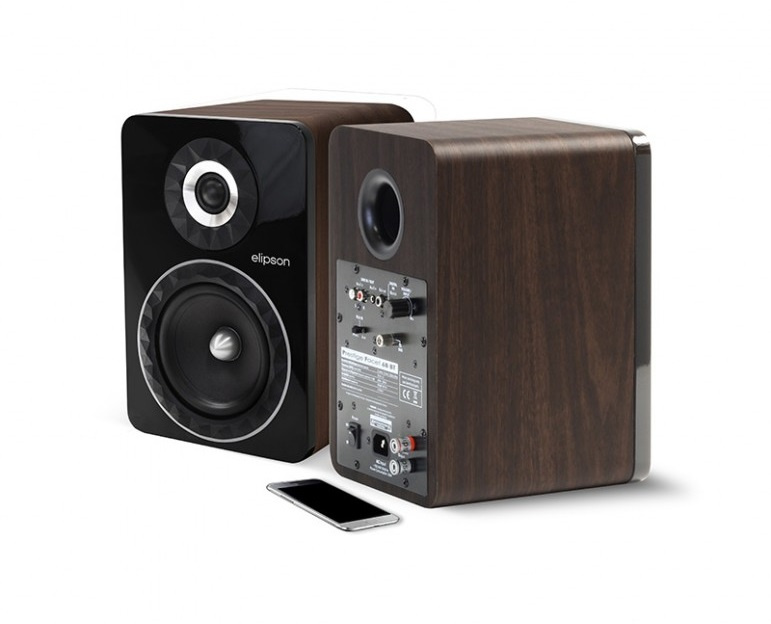 Elipson Prestige Facet 6B BT aktiva högtalare med Bluetooth & DAC, valnöt par