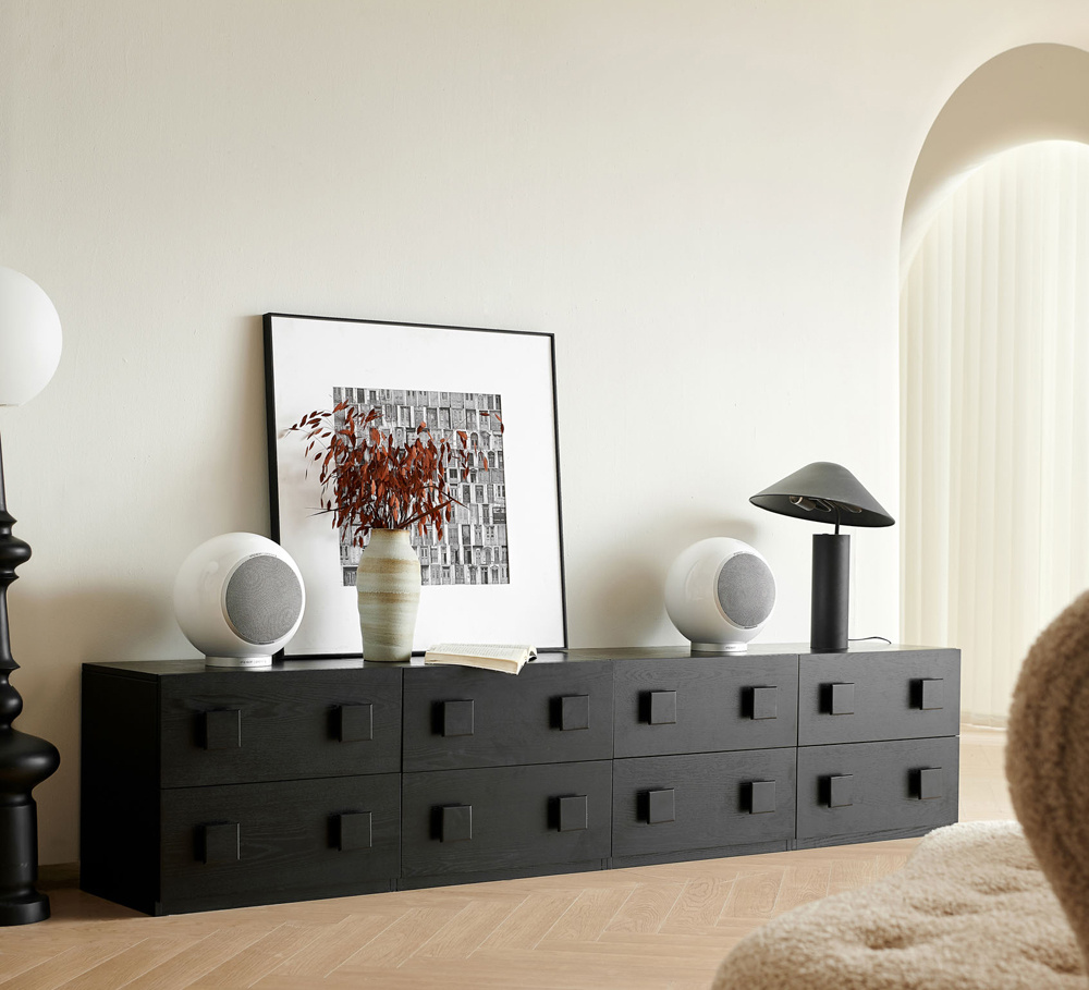Elipson Planet L Performance klothögtalare, pianolackad vit styck