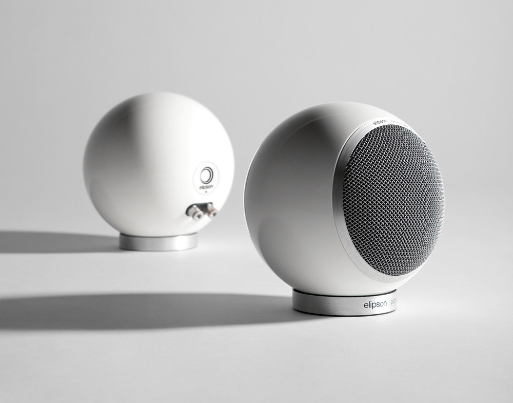 Elipson Planet M klothögtalare, pianovitt par