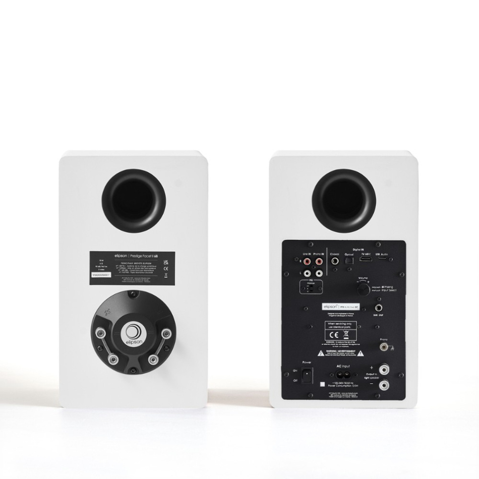 Elipson Prestige Facet II 6B Active streaminghögtalare med HDMI, mattvitt par