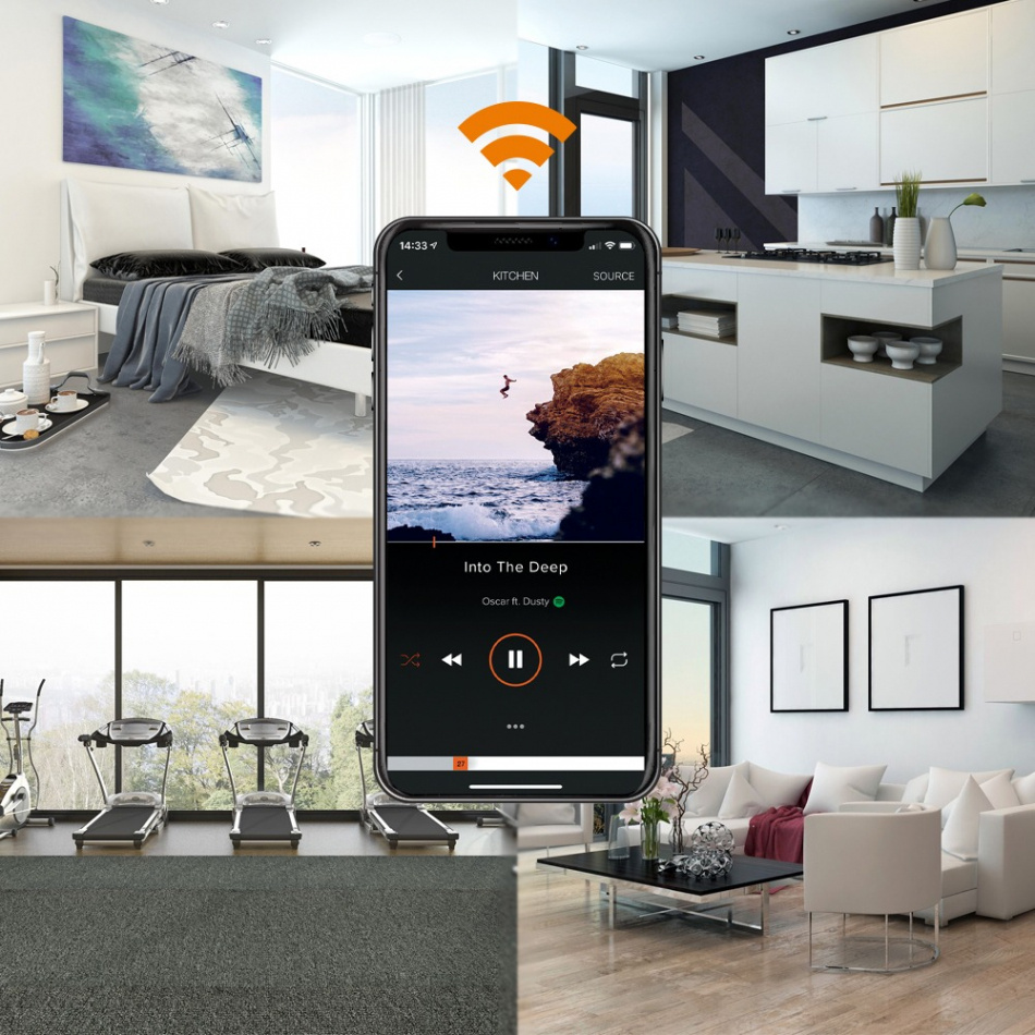 Lithe Audio Wireless Micro Subwoofer, trådlös aktiv baslåda med AirPlay 2 & Chromecast