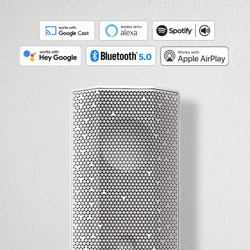 Lithe Audio iO1 Active vädertålig vägghögtalare med nätverk, styck svart