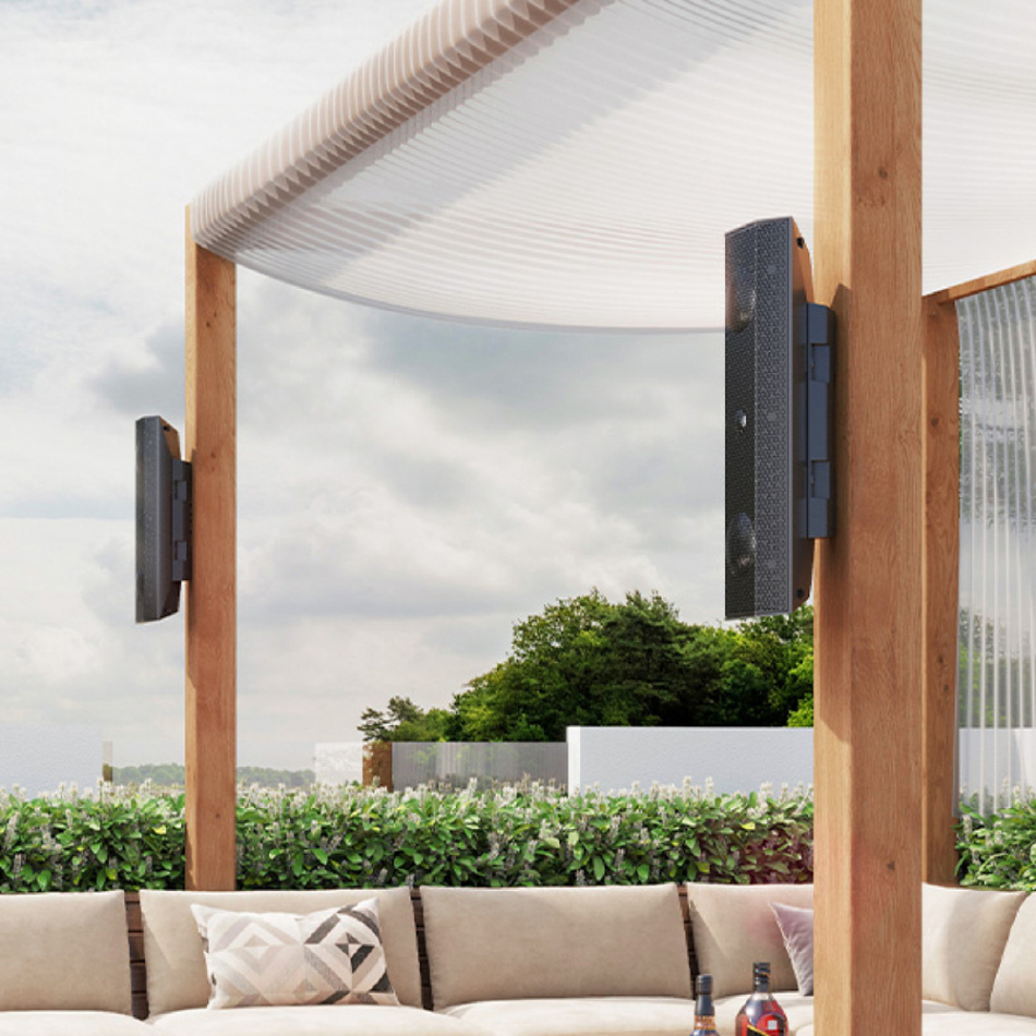 Lithe Audio iO1 Active vädertålig vägghögtalare med nätverk, styck svart