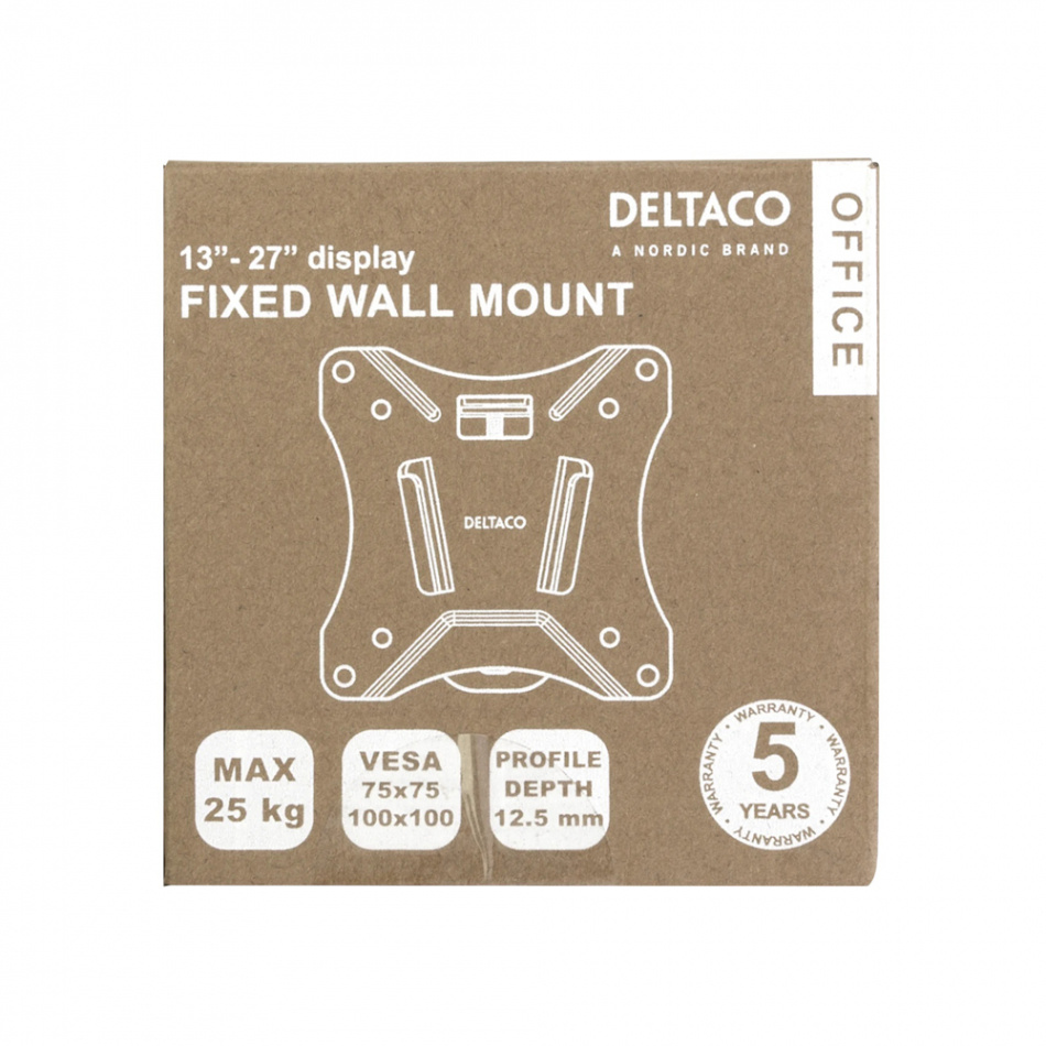 Deltaco ARM-0100 fixerat VESA-väggfäste, styck