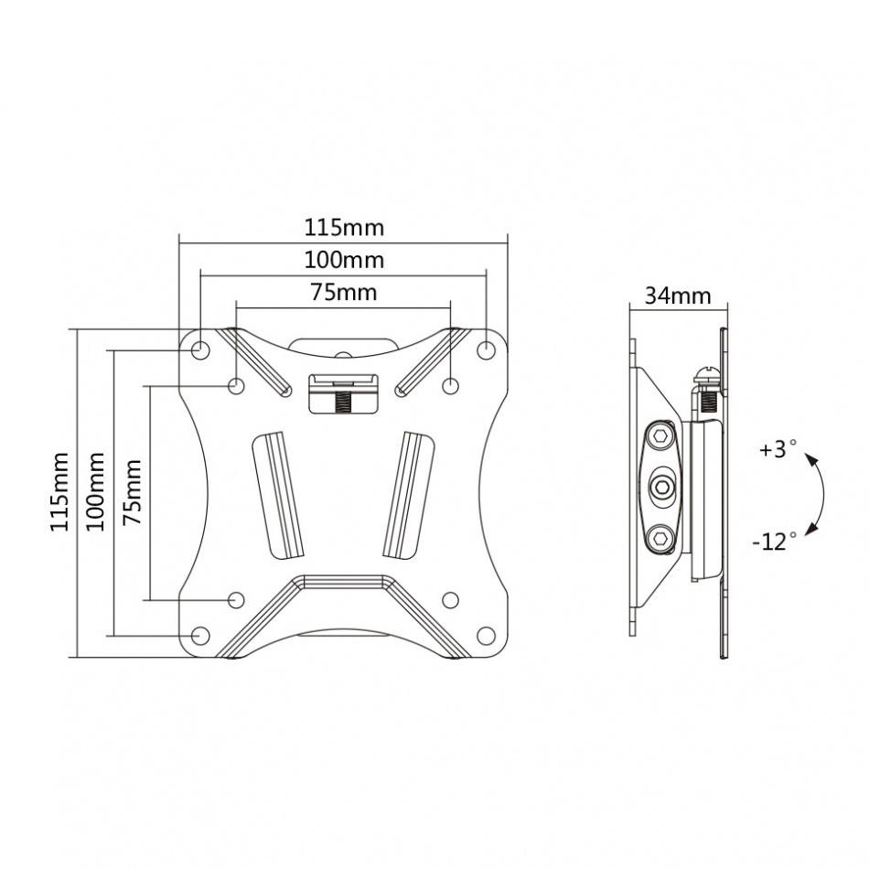 Deltaco ARM-0102 tiltbart VESA-väggfäste, styck