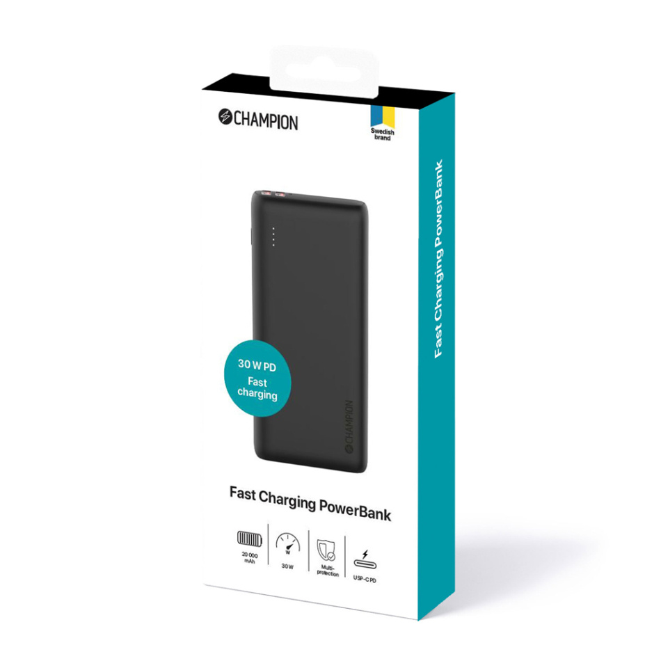 Champion CHPBPD20 Powerbank 20.000 mAh, 30 Watt PD