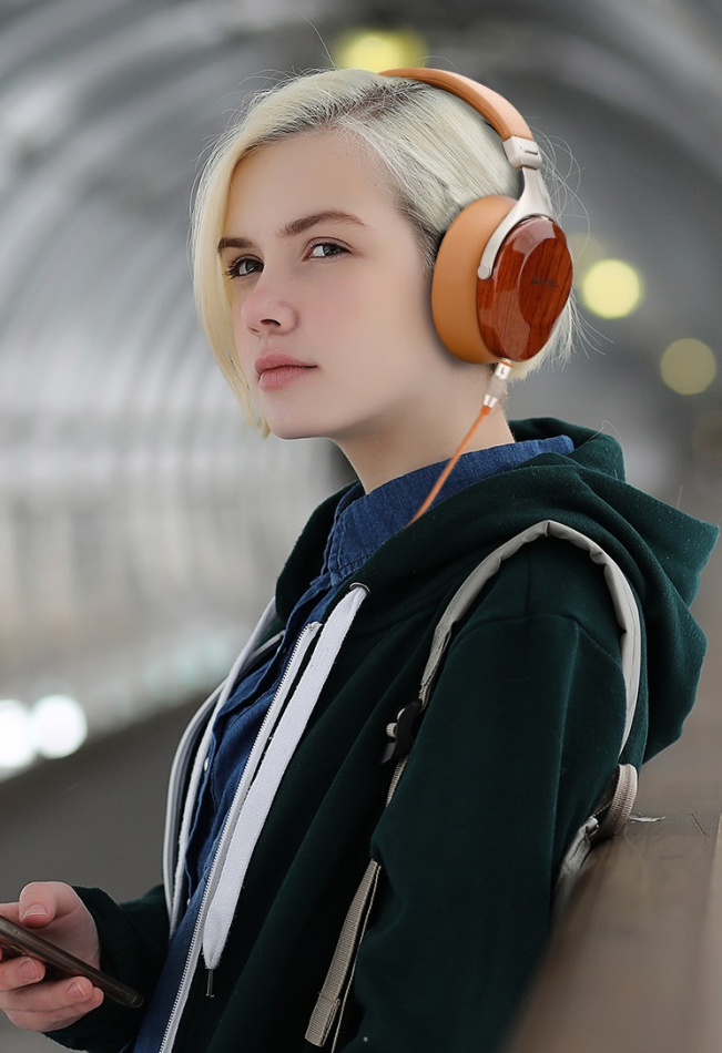 Sivga Audio SV021 slutna over-ear hörlurar, rosenträ