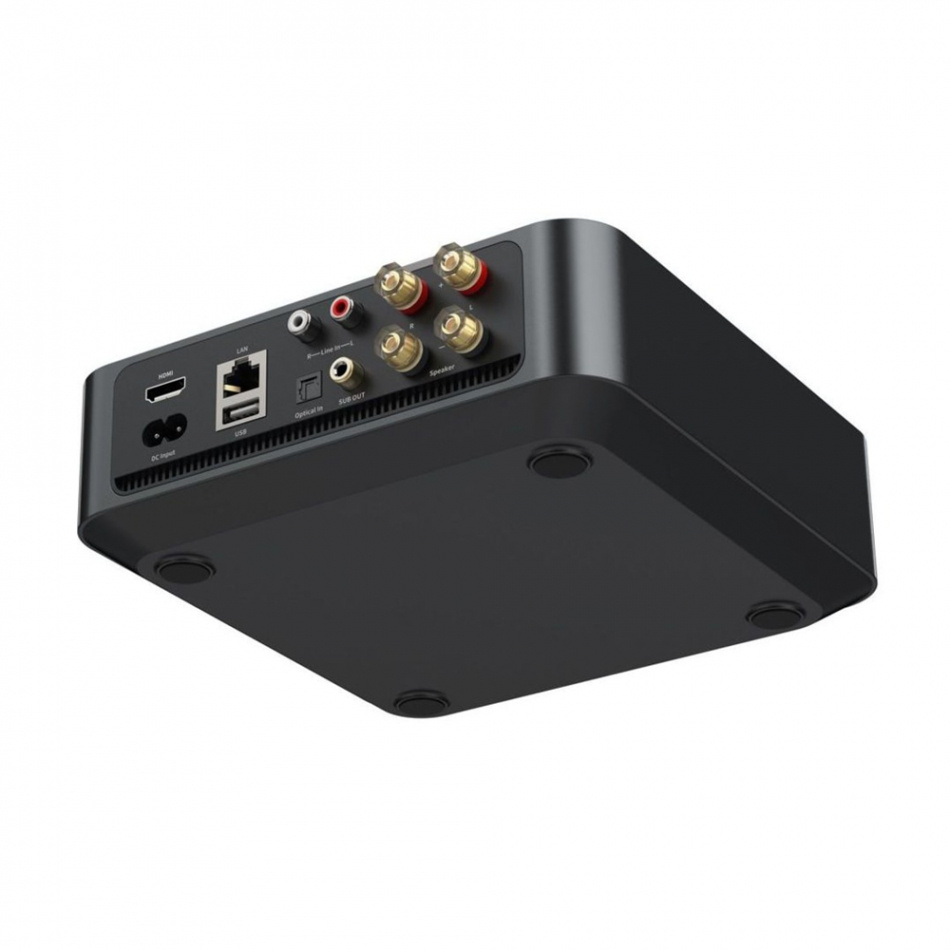 WiiM Amp streamingförstärkare med Chromecast & HDMI ARC, mörkgrå