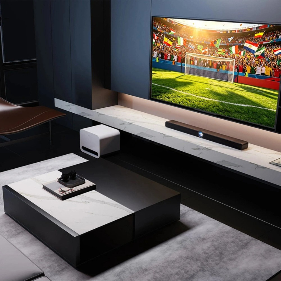 WiiM Bar soundbar med Dolby Atmos, RoomFit & Streaming, mattsvart