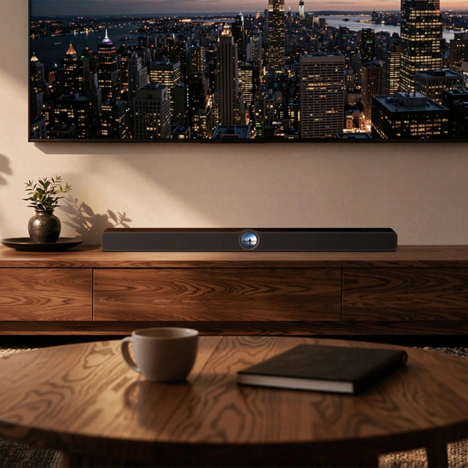 WiiM Bar soundbar med Dolby Atmos, RoomFit & Streaming, mattsvart