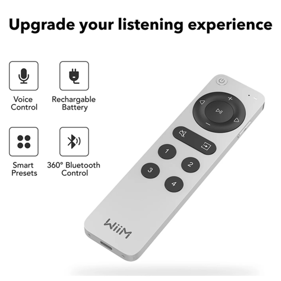 WiiM Voice Remote 2 för Wiim nätverksstreamers & streamingförstärkare