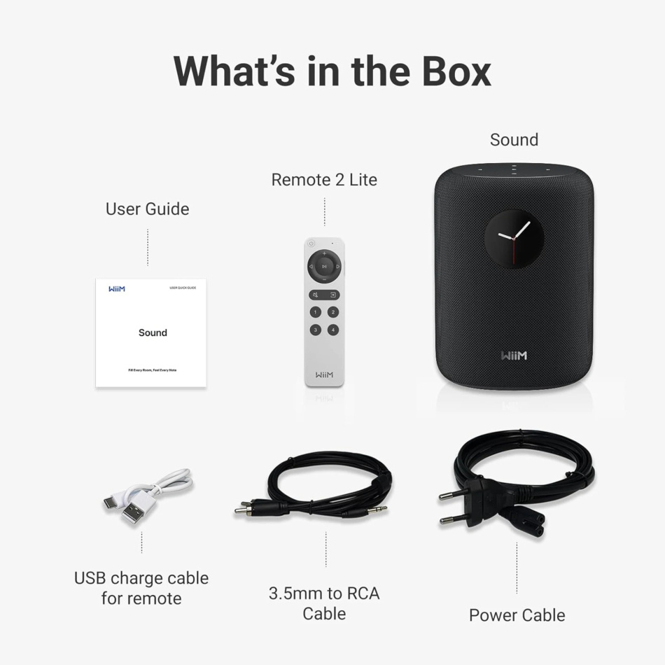WiiM Sound streaminghögtalare med Touchdisplay, svart Returexemplar