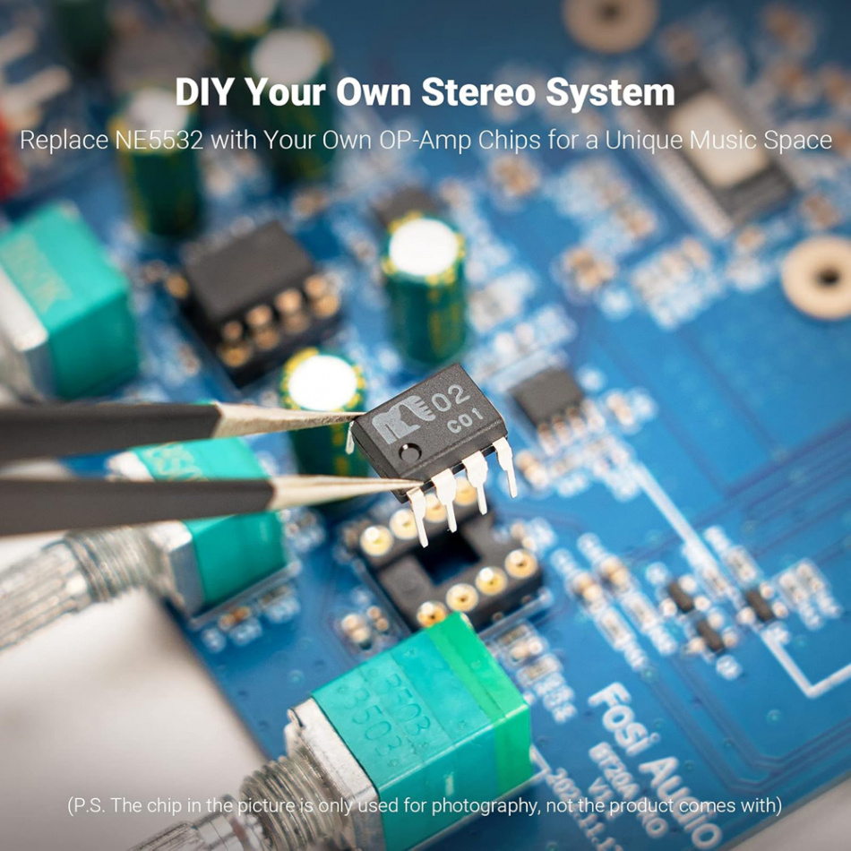 Fosi Audio BT20A PRO kompakt stereoförstärkare med Bluetooth & 48V nätdel