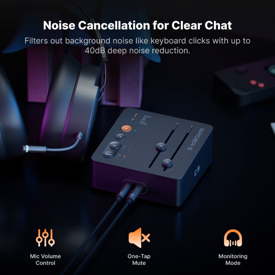 Fosi Audio StepSense C3 Gaming DAC & Hörlursförstärkare