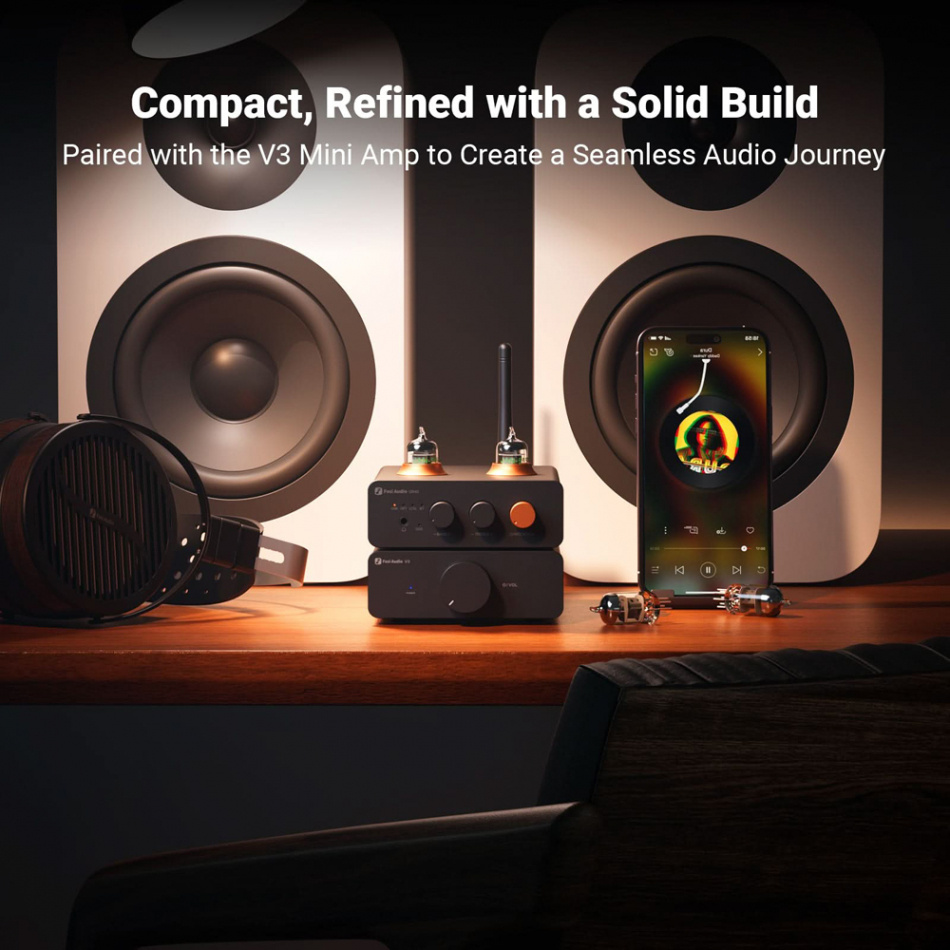 Fosi Audio GR40 kompakt rörförsteg med Bluetooth, DAC & hörlursförstärkare