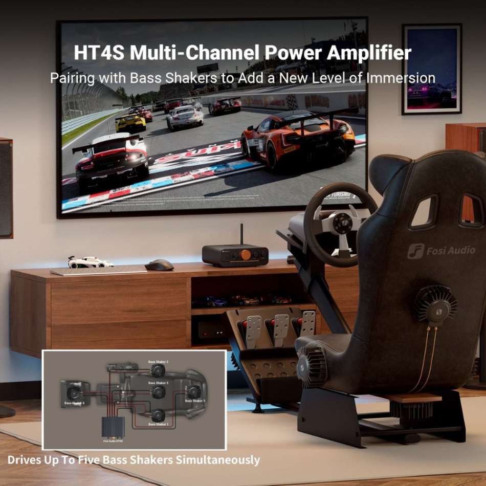 Fosi Audio HT4S multikanalsförstärkare för 4.1 eller 5.0