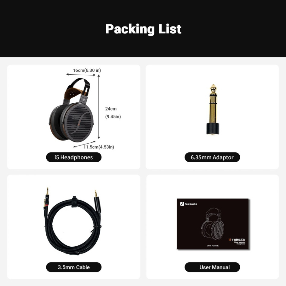 Fosi Audio i5 Planar Magnetic over ear-hörlurar