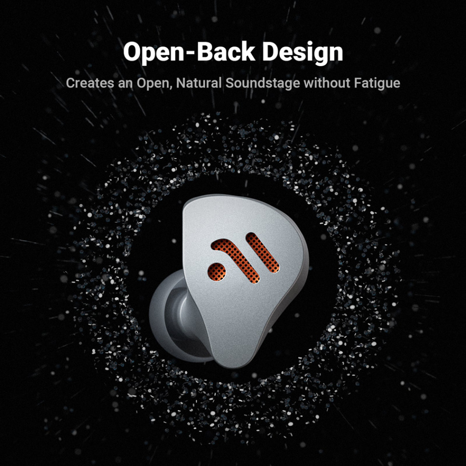 Fosi Audio IM4 öppna in-ear hörlurar med 10 mm berylliumelement, Obsidian