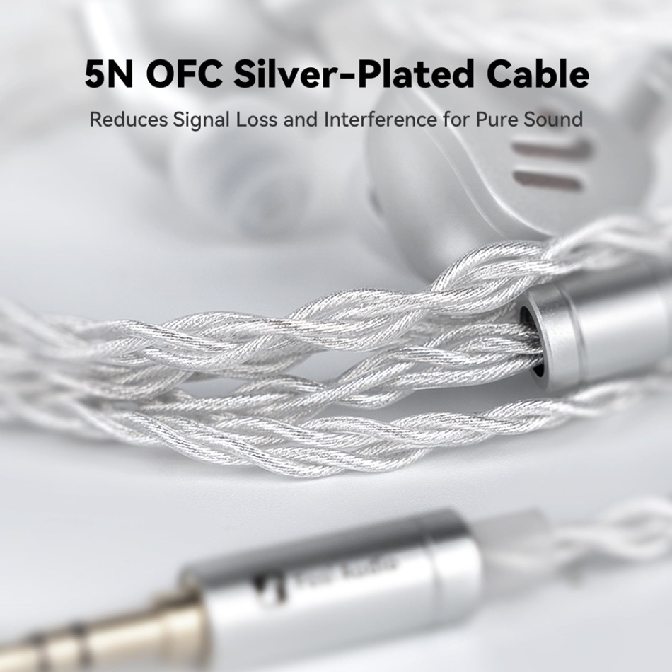 Fosi Audio IM4 öppna in-ear hörlurar med 10 mm berylliumelement, Obsidian