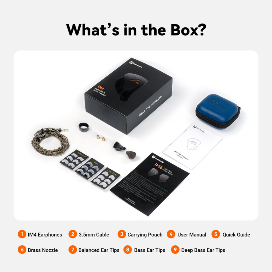 Fosi Audio IM4 öppna in-ear hörlurar med 10 mm berylliumelement, Obsidian