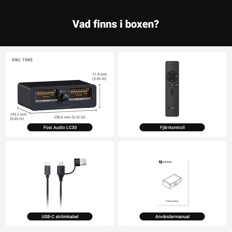Fosi Audio LC30-B förstärkaromkopplare & högtalarväxel
