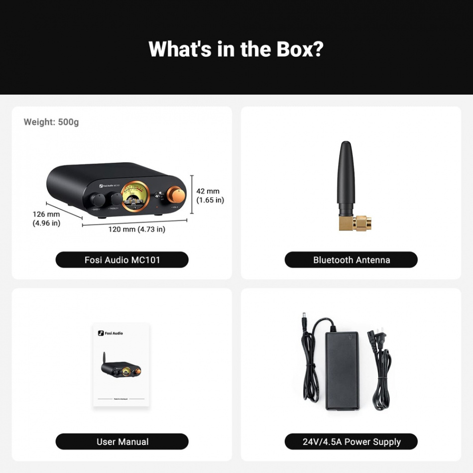 Fosi Audio MC101 kompakt stereoförstärkare med Bluetooth