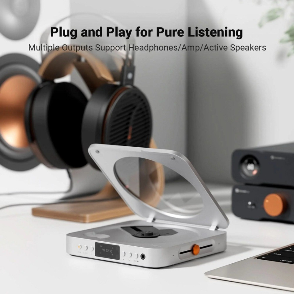 Fosi Audio Merak CD-spelare med hörlursförstärkare & CD-rippning