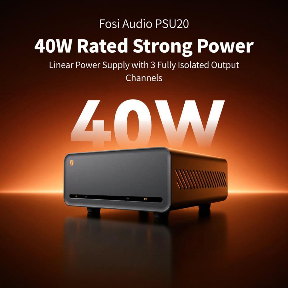 Fosi Audio PSU20 linjär nätdel med tre utgångar
