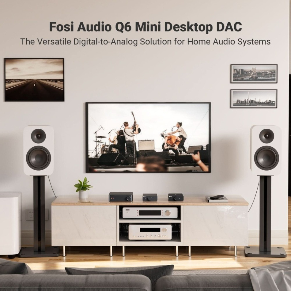Fosi Audio Q6 kompakt DAC med subwooferutgång