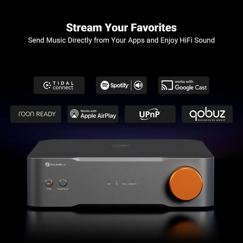 Fosi Audio S3 nätverksstreamer med HDMI eARC & XLR-utgång