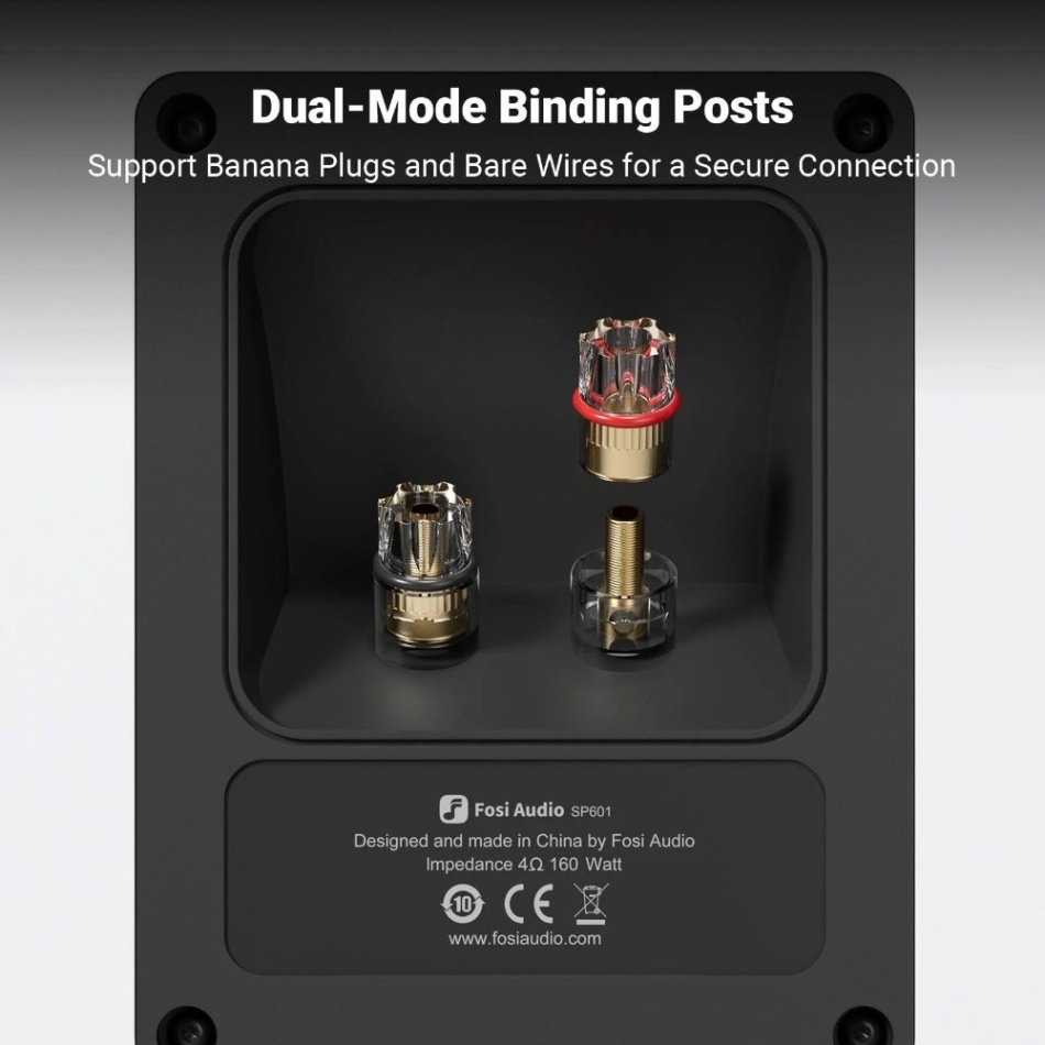 Fosi Audio SP601 stativhögtalare, vitt par