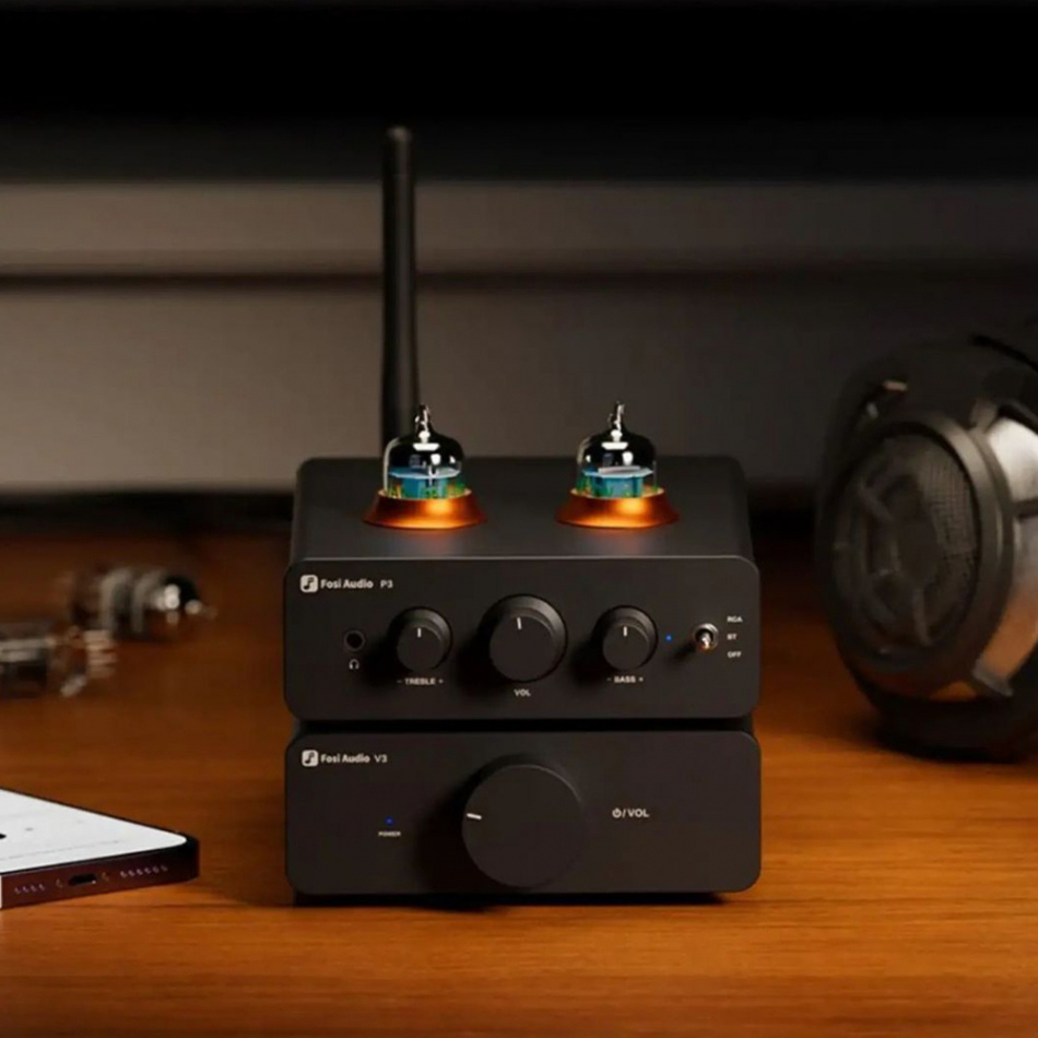 Fosi Audio V3 kompakt stereoförstärkare med 32V nätdel