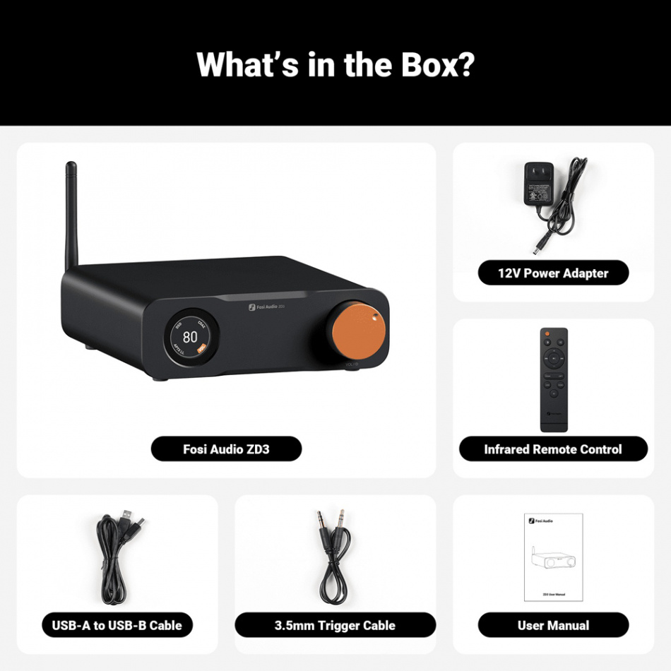 Fosi Audio ZD3 kompakt DAC med Bluetooth & HDMI ARC