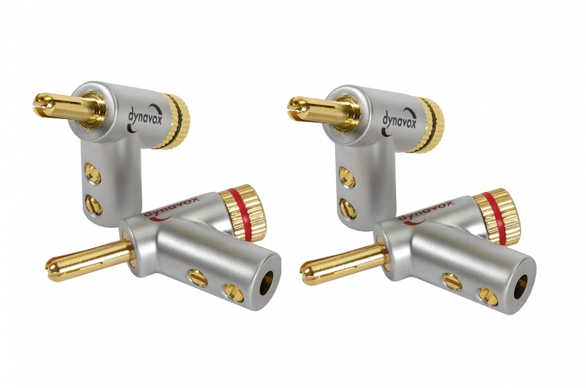 Dynavox BN207528, vinklade banankontakter 4-pack