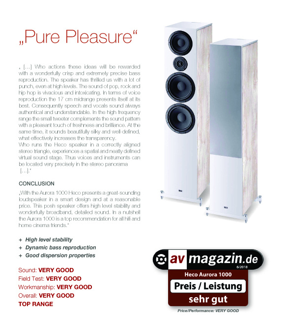 Heco Aurora 1000 golvhögtalare Ivory White, stereopar