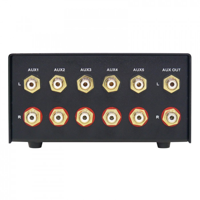 Dynavox AUX-S lågnivåomkopplare för signalkällor, silver