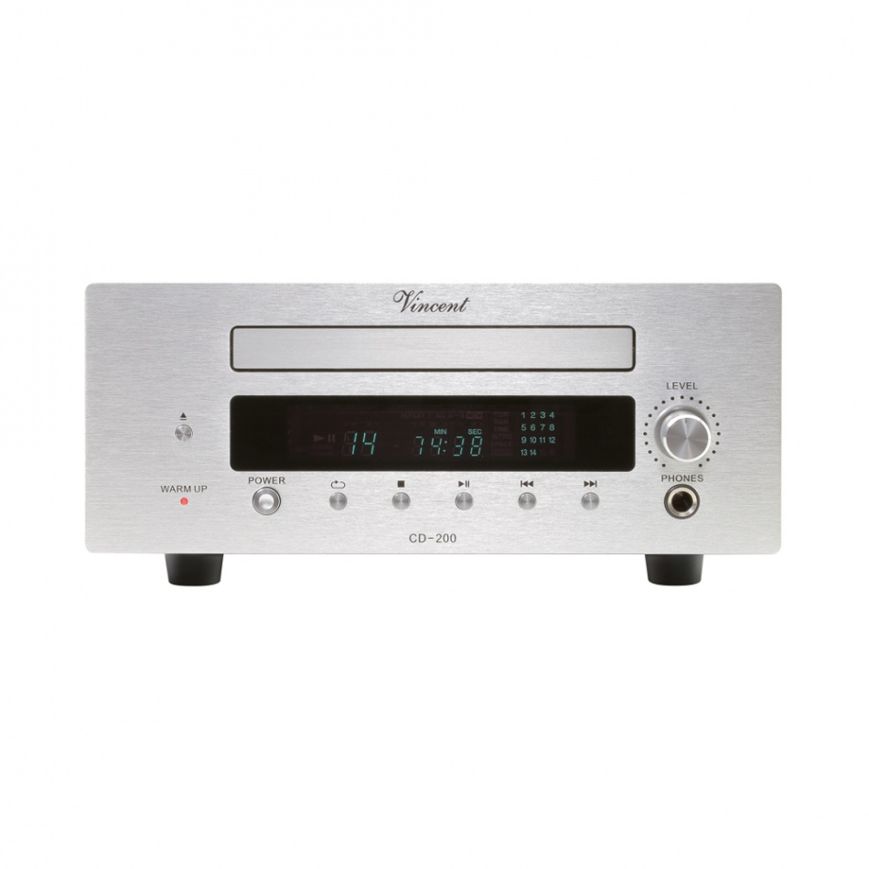 Vincent CD-200 kompakt CD-spelare med rörutgång, silver