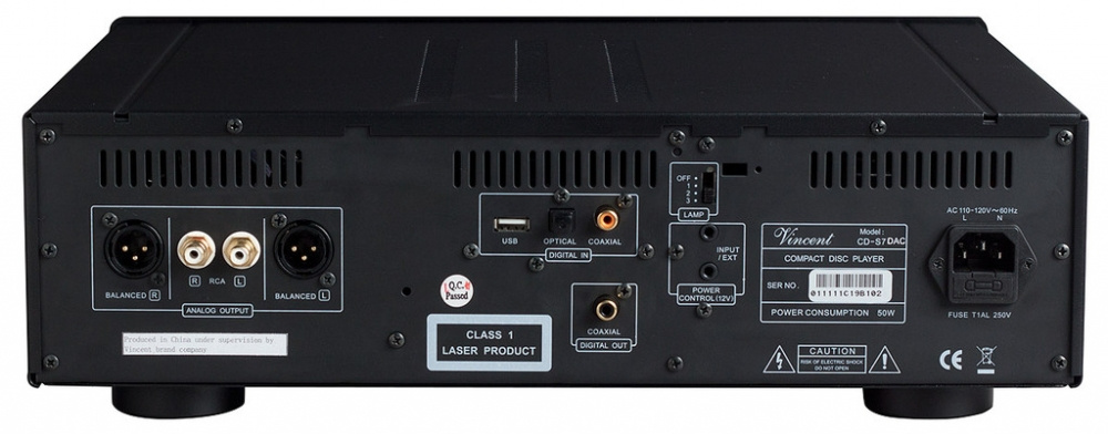 Vincent CD-S7DAC, CD-spelare med DAC, svart