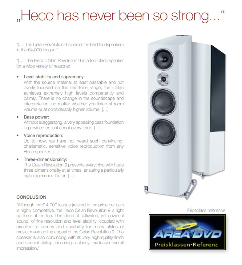 Heco Celan Revolution 9, golvhögtalare espresso par
