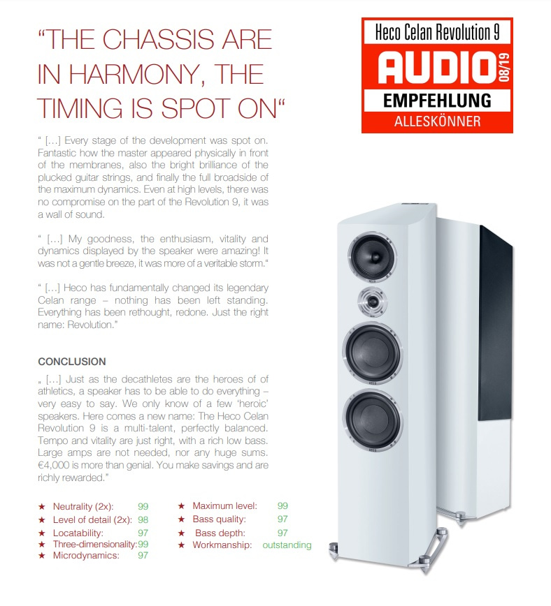 Heco Celan Revolution 9, golvhögtalare espresso par