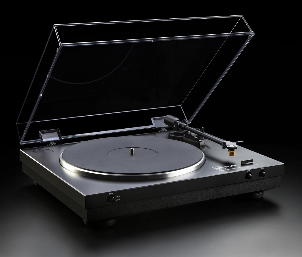 Dual CS-329 helautomatisk vinylspelare med Audio Technica AT91 & RIAA-steg, svart
