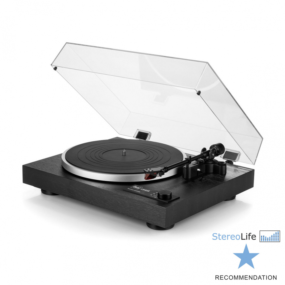 Dual CS-418 manuell vinylspelare med Ortofon 2M Red-pickup & RIAA-steg, svart